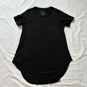 Lily and Lottie Charcoal Black Overhanging K-pop Style Dress T-Shirt L